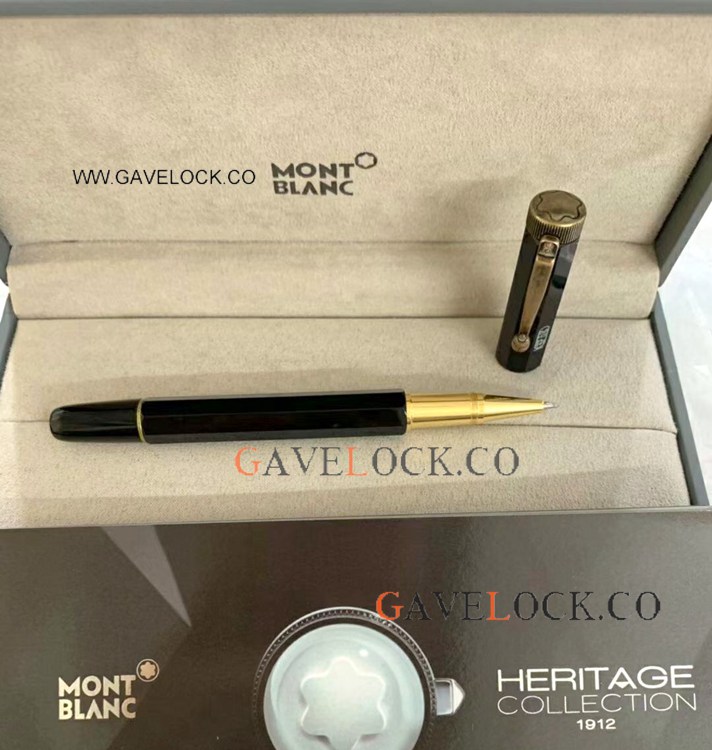 AAA Grade Copy Montblanc Egyptomania Special edition Black Gold Rollerball